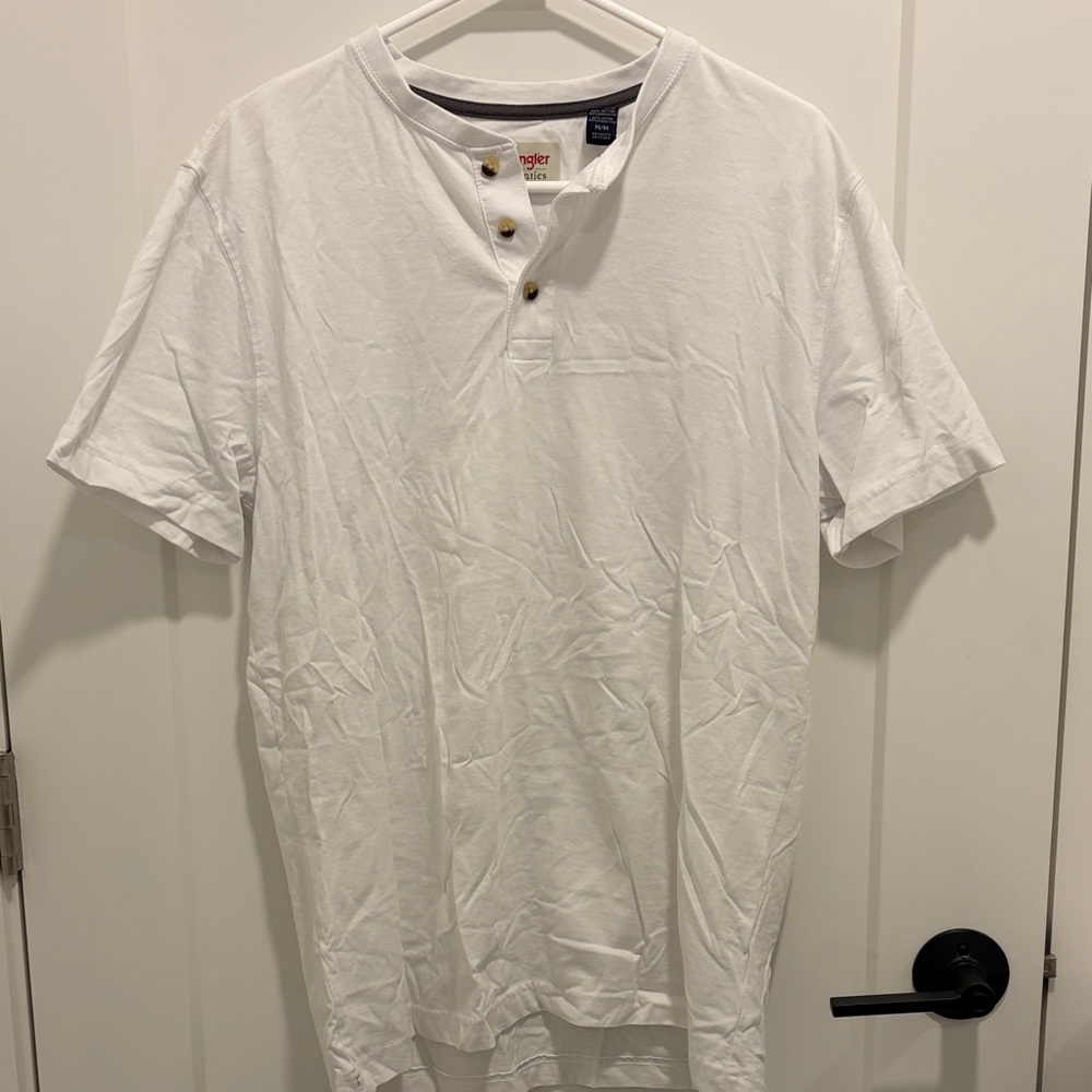 Wrangler Classic White Short Sleeve Henley